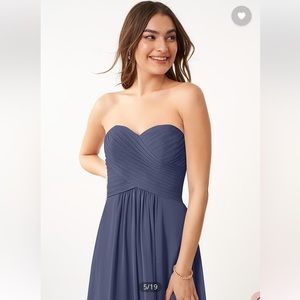 Azazie corin in Stormy ~ A-line Strapless Bridesmaid Dress